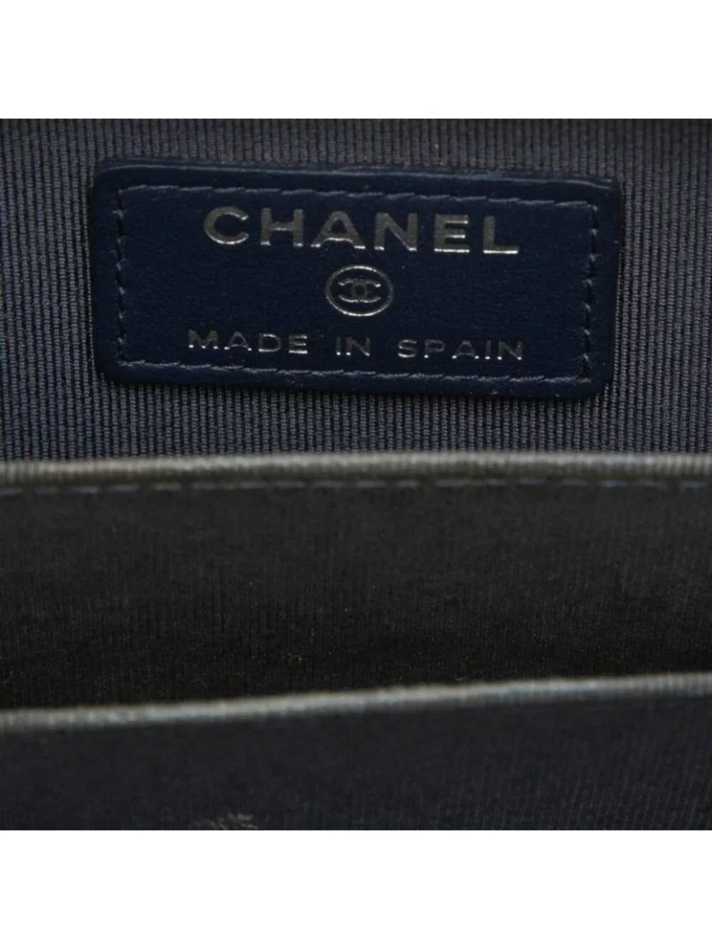 Chanel Quilted CC Logo Coin Purse Navy Caviar Leather